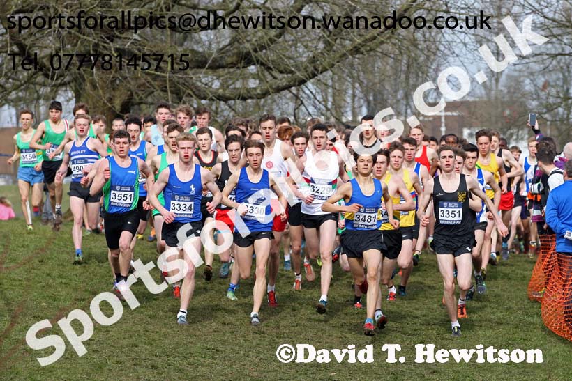 Mens under-17s 2016 Inter Counties Cross Country Champs. and Cross Challenge Final, Cofton Park, Birmingham. Photo: David T. Hewitson/Sports for All Pics